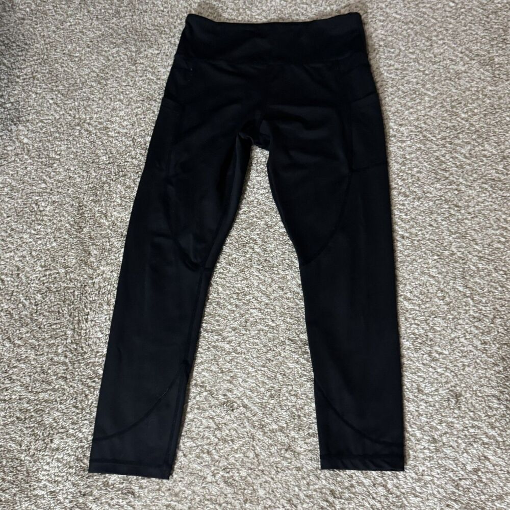 Zyia Active Leggings Womens 8-10 Black High Rise Side Pocket Athletic Yoga